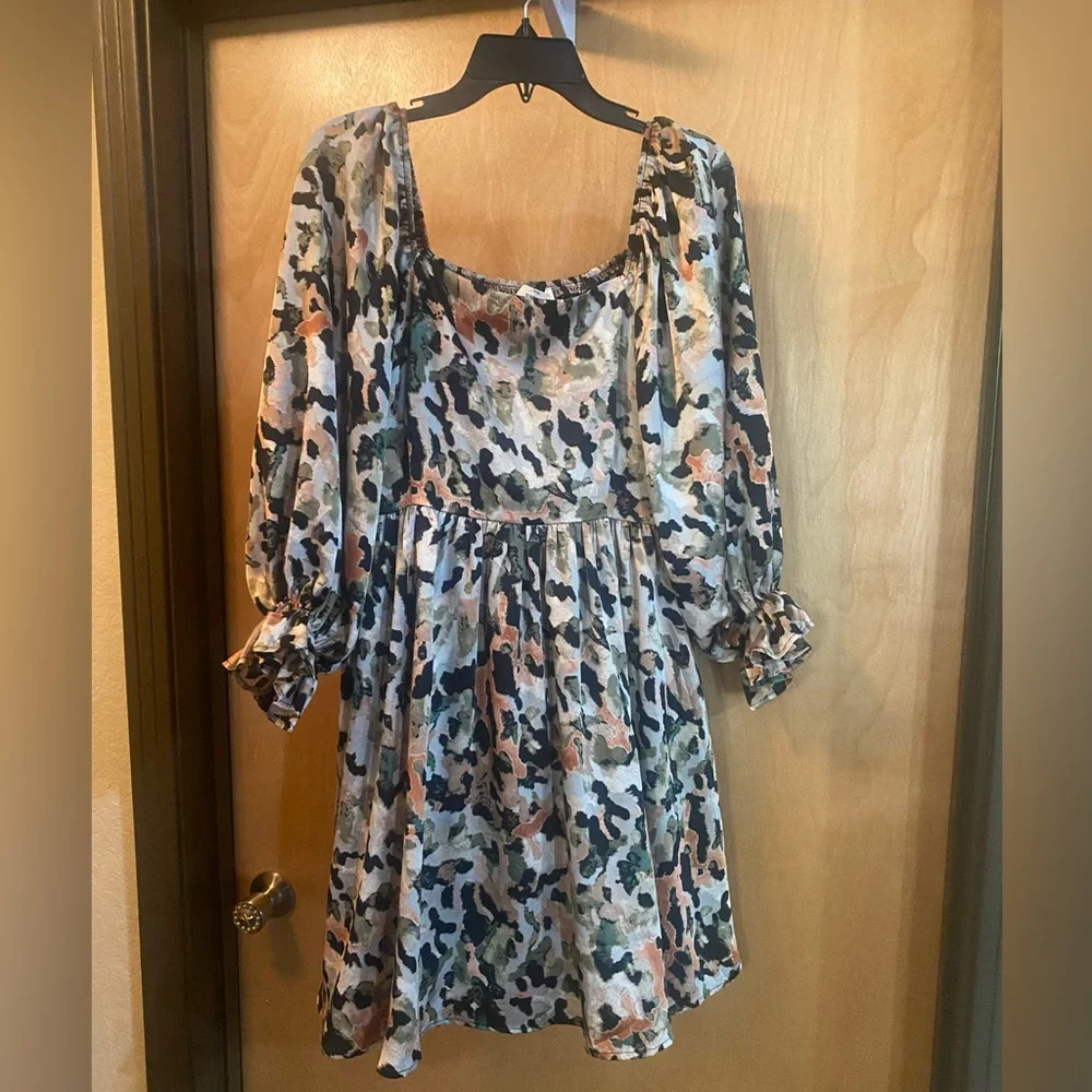 Entro Stylish Multicolor Camouflage Dress; Size XL - Picture 4 of 13